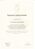 Certyfikat - szkolenie ze stosowania wypełniacza dermatologicznego